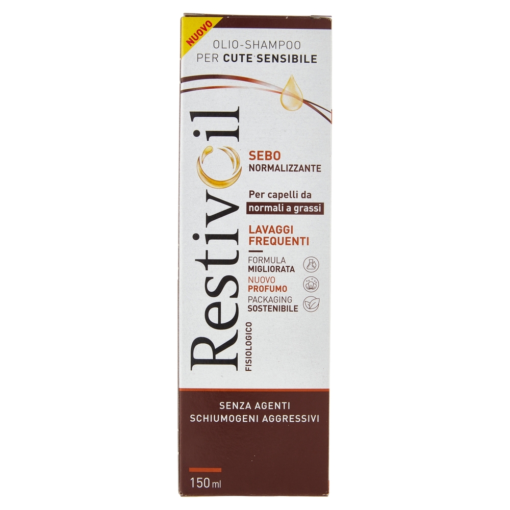 RestivOil Fisiologico Olio-Shampoo per Cute Sensibile Sebo Normalizzante 150 ml